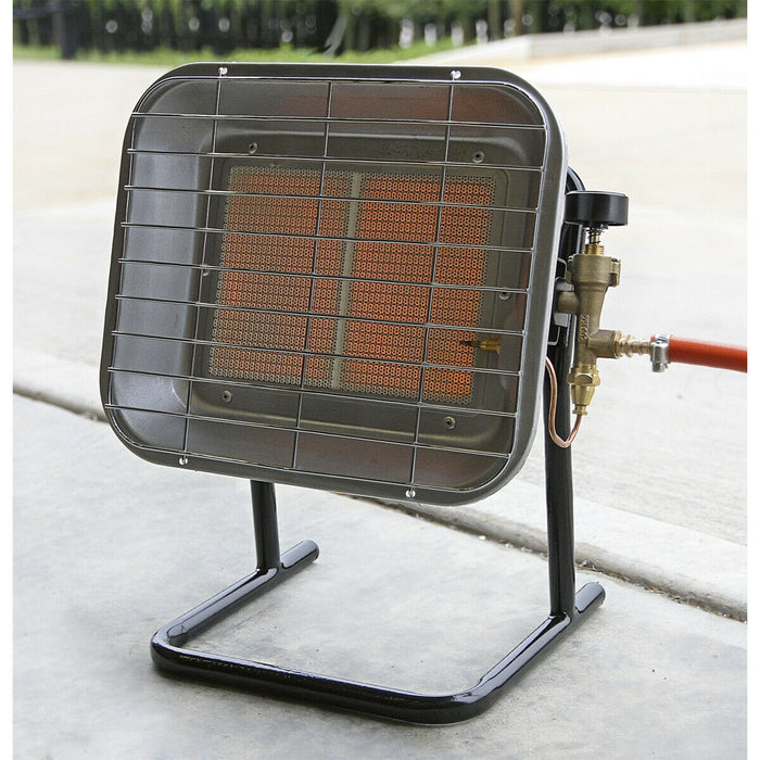 Space Warmer Propane Heater - Steel Tube Stand - 1.5m Gas Hose - Adjustable Loops