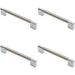 4x Keyhole Bar Pull Handle 172 x 14mm 160mm Fixing Centres Satin Nickel & Chrome Loops