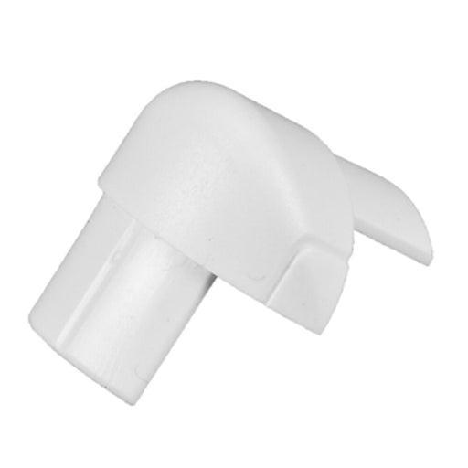 16mm x 8mm White Smooth Fit Right Angled External Bend Trunking Adapter Over Top Loops
