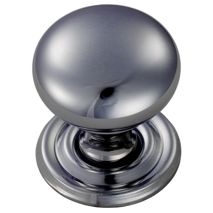 Round Victorian Cupboard Door Knob 32mm Dia Polished Chrome Cabinet Handle Loops