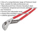 400mm Water Pump Pliers - Groove Joint Adjustable Head - Chrome Vanadium Steel Loops