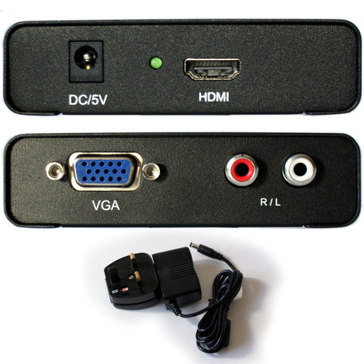 HDMI Input to VGA & Audio Output Converter Full HD PC Laptop to Monitor Adapter Loops