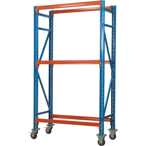 Two Level Mobile Tyre Rack - 200kg Per Level - Steel Construction - Wheeled Loops