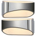2 PACK Unique LED Wall Light Warm White Gloss Chrome Loop Up & Down Bedside Lamp Loops