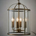 4 Light Hanging Ceiling Pendant Brass & Glass Lantern Shade Lamp Bulb Holder Loops