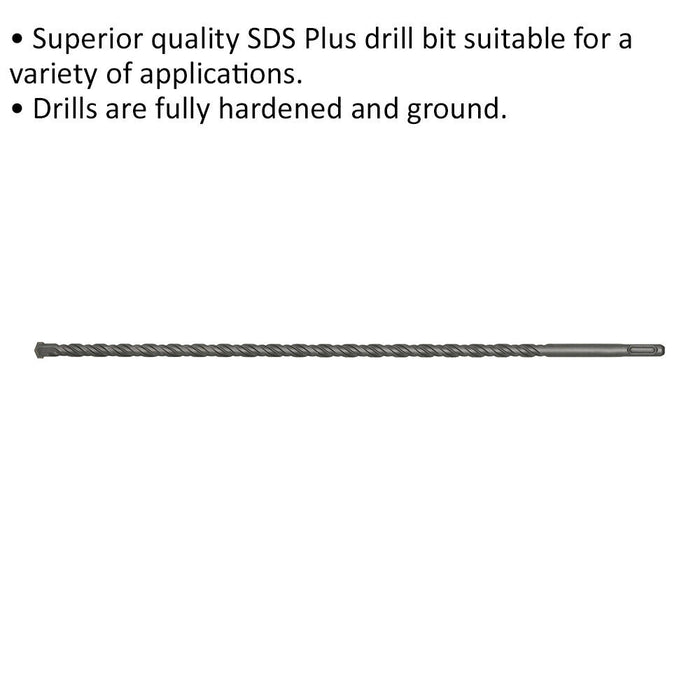 13 x 450mm SDS Plus Drill Bit - Fully Hardened & Ground - Smooth Drilling Loops