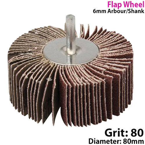 80mm Flap Wheel 80 Grit For Drill Attachment Sanding & Rust Removal Loops