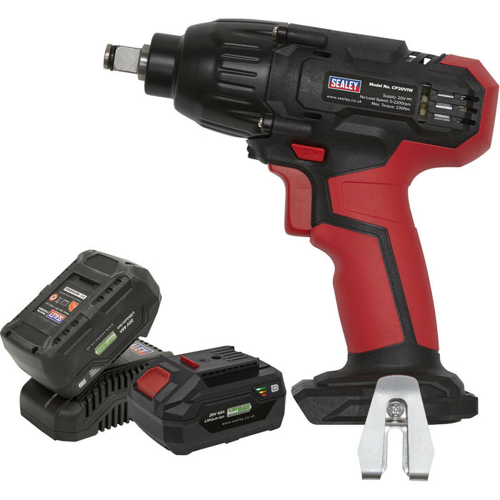 20V Cordless Impact Wrench Kit - 1/2" Sq Drive - With 2 x Batteries & Charger Loops