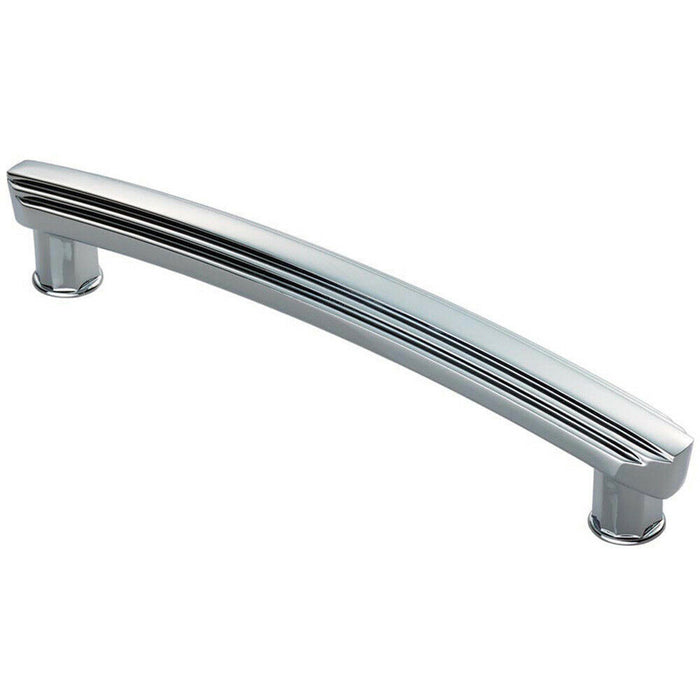 Ridge Deisgn Curved Cabinet Pull Handle 160mm Fixing Centres Polished Chrome Loops