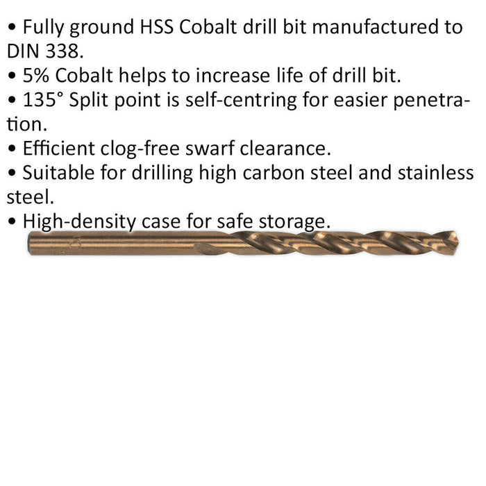 5 PACK 13mm Fully Ground HSS Cobalt Drill Bit - Long Life Clog Free Drill Bit Loops