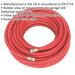 Rubber Alloy Air Hose with 1/4 Inch BSP Unions - 20 Metre Length - 8mm Bore Loops