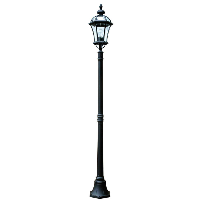 Outdoor IP44 1 Bulb Lamp Post Black LED E27 100W Bulb Traditional d01127 Loops
