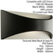 IP65 Outdoor Modern Curved Wall Light Black Texture Aluminium 12W Warm White LED Loops