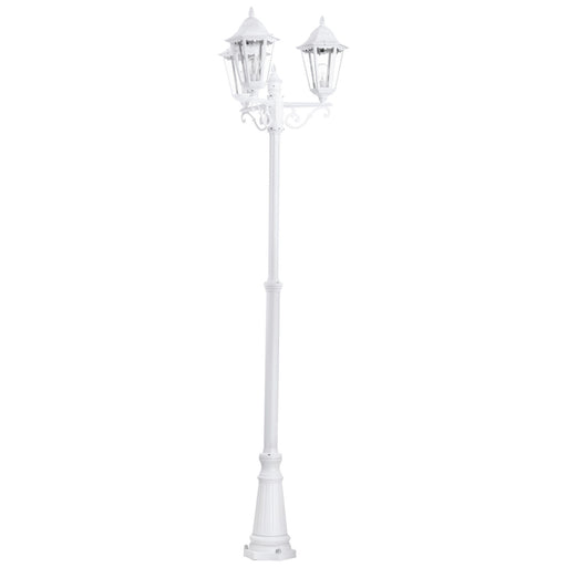 IP44 Outdoor Bollard Light White Aluminium Lantern 3 Arm 60W E27 Tall Lamp Post Loops