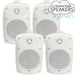 4x 4" 60W White Outdoor Rated Speakers 8 OHM Weatherproof Wall Mounted HiFi