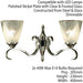 Luxury Traditional Twin Wall Light Bright Nickel Art Deco Glass Shade Dimmable Loops