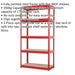Warehouse Racking Unit with 5 MDF Shelves - 350kg Per Shelf - Steel Frame Loops