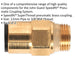 2 PACK - 12mm x 3/8" SuperThread Straight Adapter - Pneumatic Brass Coupling Set Loops