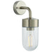IP44 Outdoor Wall Light Brushed Stainless Steel & Glass Shade Nautical Lantern Loops