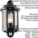 IP44 Outdoor Wall Light Satin Black PIR Half Lantern Traditional Dimmable Porch Loops