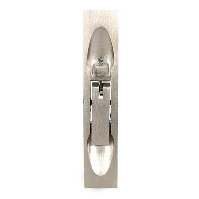 Lever Action Flush Door Bolt with Flat Keep Plate 204 x 20mm Satin Nickel Loops