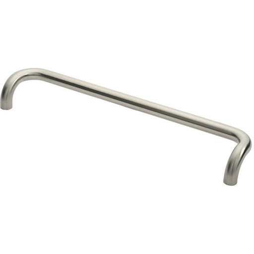 Cranked Pull Handle 630 x 30mm 600mm Fixing Centres Satin Stainless Steel Loops