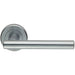 PAIR Straight T Bar Handle on Round Rose Concealed Fix Satin Chrome Loops