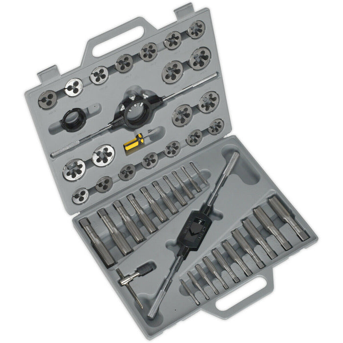 45pc Metric Tap & Split Die Set - M6 to M24 - Manual Bar & Socket Threading Tool Loops