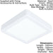 Wall / Ceiling Light White 160mm Square Surface Mounted 10.5W LED 4000K Loops