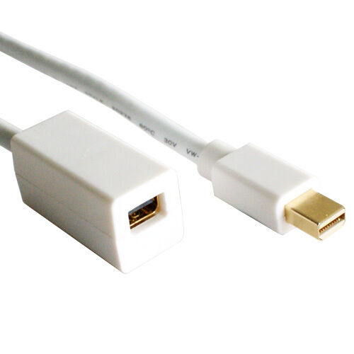 2m Mini DisplayPort / Thunderbolt Male to Female Extension Cable DP Mac Lead Loops