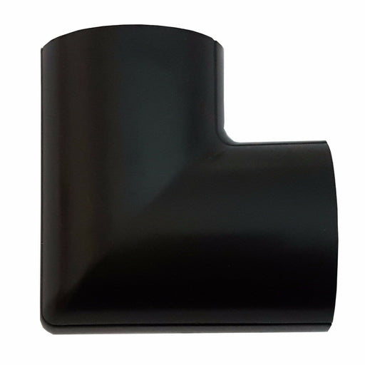 50mm x 25mm Black Clip Over Flat Corner Bend Trunking Adapter 90 Degree Conduit Loops