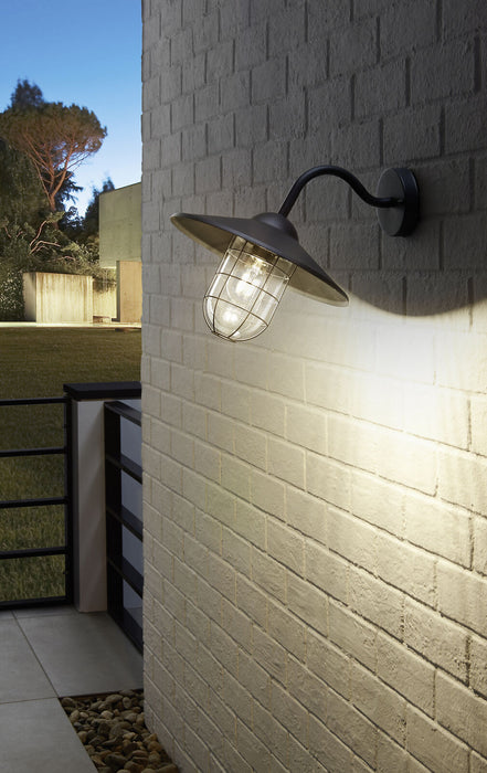 Caged outdoor deals wall light