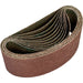 5 PACK - 100mm x 620mm Sanding Belts - 36 Grit Aluminium Oxide Cloth Backed Loops