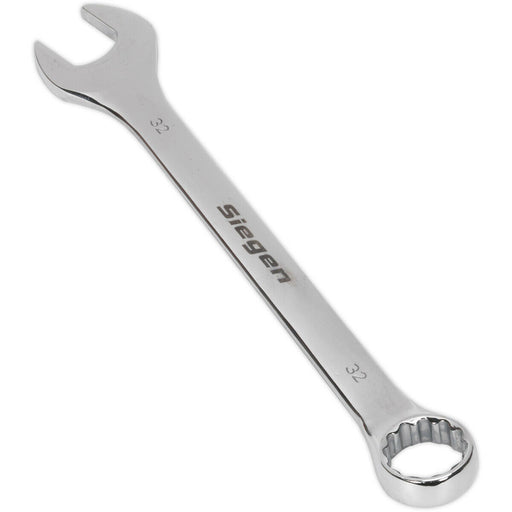 Hardened Steel Combination Spanner - 32mm - Polished Chrome Vanadium Wrench Loops