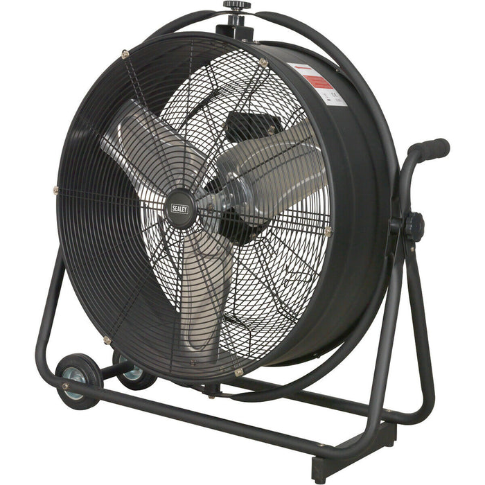 24" Industrial High Velocity Orbital Drum Fan - 2 Speed  - 360 Degree Tilt Loops