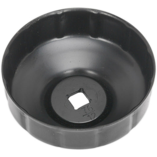 76mm Oil Filter Cap Wrench - 12 Flutes - 3/8" Sq Drive - Low Profile Design Loops