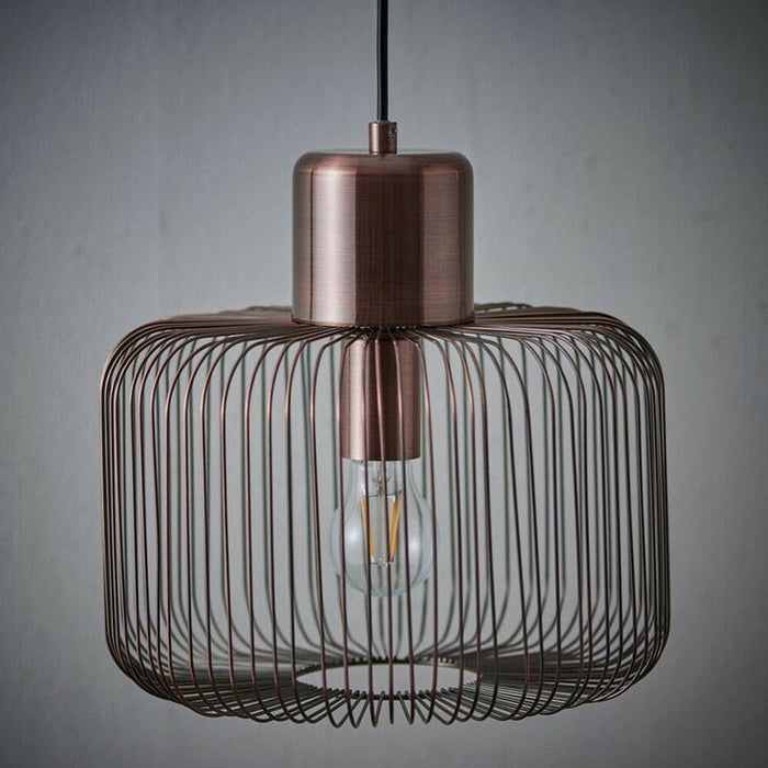 Hanging Ceiling Pendant Light ANTIQUE COPPER WIRE Shade Modern Lamp Bulb Holder Loops