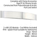 2 PACK LED Bathroom Wall Light 2x 6W Cool White IP44 Curved Chrome Mirror Lamp Loops