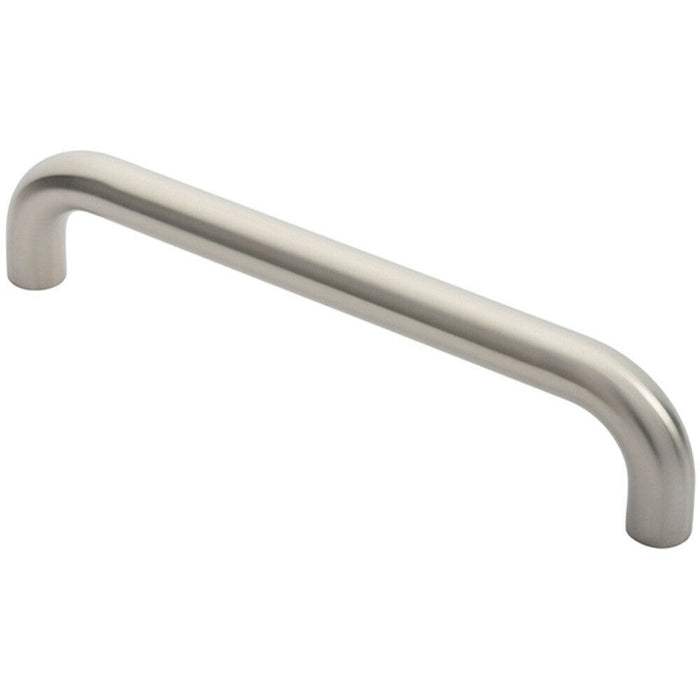 Round D Bar Pull Handle 325 x 25mm 300mm Fixing Centres Satin Steel Loops
