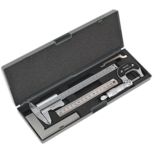4 Piece Measuring Tool Set - Precision Measuring Instrument Kit - Storage Case Loops