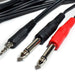 5m 3.5mm Stereo Male to 2x 6.35mm ¼" Mono Plug Jack Cable Lead Mixer Splitter Loops