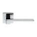 Door Handle & Latch Pack Chrome Modern Flat Slim Bar on Screwless Square Rose Loops