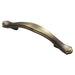 Stepped Edge Cupboard Bow Pull Handle 76mm Fixing Centres Burnished Brass Loops