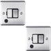 2 PACK 13A DP Switched Fuse Spur & Flex Outlet SATIN STEEL & Black Isolation Loops