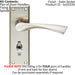 4x PAIR Angular Lever on Bathroom Backplate Door Handle 150 x 50mm Satin Nickel Loops