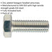 10 PACK HT Setscrew - M14 x 40mm - Grade 8.8 Zinc - Fully Threaded - DIN 933 Loops