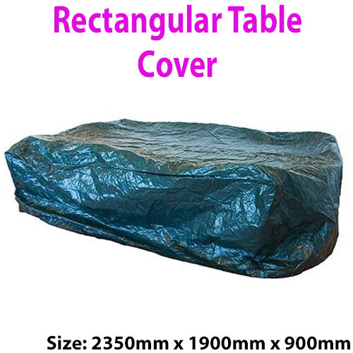 2350 x 1900mm Rectangle Table Cover UV Waterproof 100GSM Sheet Garden Outdoor Loops