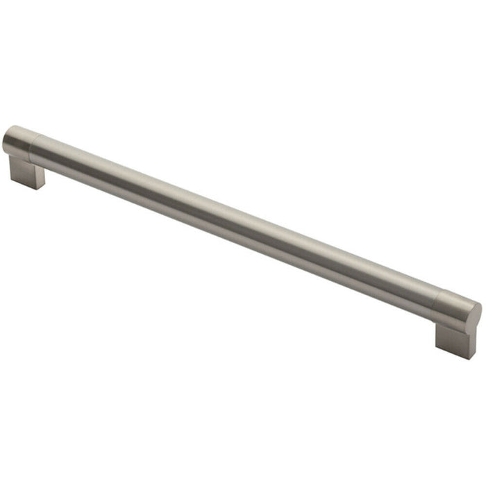 Keyhole Bar Pull Handle 376 x 22mm 352mm Fixing Centres Satin Nickel & Steel Loops