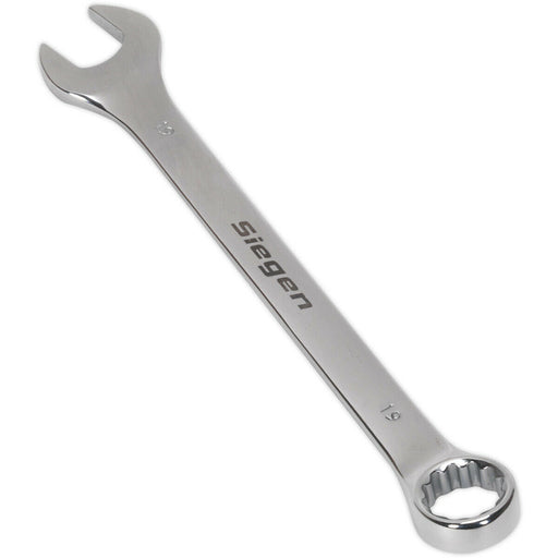 Hardened Steel Combination Spanner - 19mm - Polished Chrome Vanadium Wrench Loops