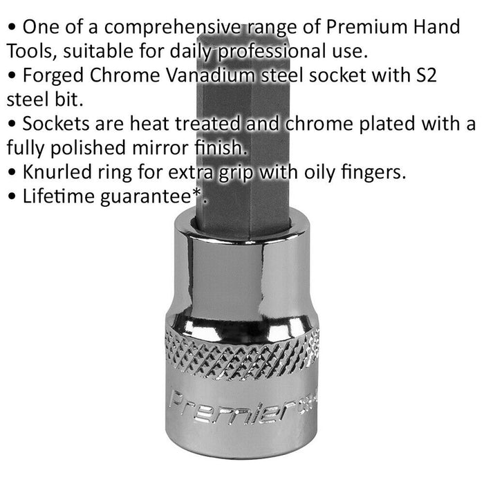 10mm Forged Hex Socket Bit - 3/8" Square Drive - Chrome Vanadium Wrench Socket Loops